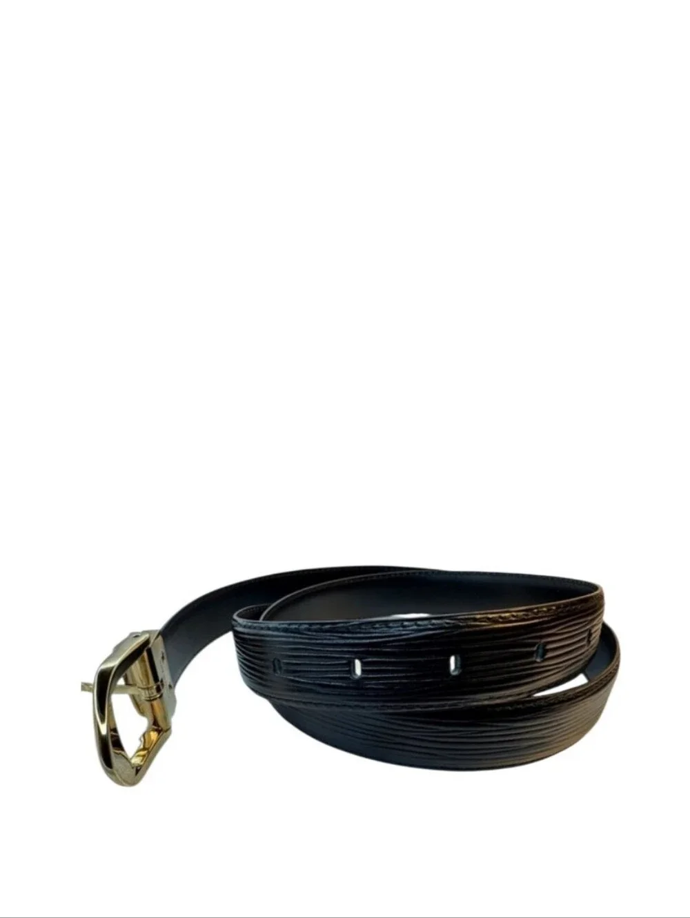 Like NEW! Louis Vuitton Epi Classique Waist Belt Leather Black Size 81/34